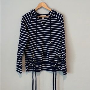 MICHAEL Michael Kors Side Tie Cotton Hoodie